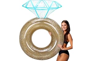 MewVeer Flotadores Piscina, Flotador Inchables Piscina con Forma de Anillo de Diamantes para Despedida de Soltera, Hinchables para Piscina de Tubo para Fiestas en la Playa y relajación para Adultos