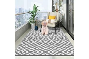 Wusboo Tappeto da Esterno Impermeabile, Tappeto per Esterno 120 x 180 cm in Plastica Intrecciata, Resistente ai Raggi UV, Reversibile, Pieghevole e Lavabile per Giardino