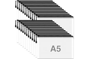 ZOOQUE 24 Pcs Pochette Document Zippée A5,PVC Transparentes Document Dossier,Plastique Zipper Pouch,Mesh Zipper Pouch pour Voyage,Fournitures de Bureau Cosmétiques,Noir