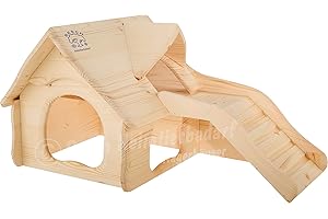 RESCH HEIMTIERBEDARF Resch Numéro28 Rongeurs Villa/Bois Massif d’épicéa, non traité/avec 2 Grandes entrées - / Sorties au rez-de-chaussée et Aussi Une Grande entrée au Premier étage