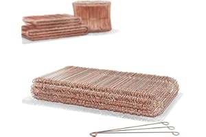 Heimfleiss® Liens à boucle 1,0 x 100-160 mm (500 pcs.) - Fil d'attache cuivré - Fil à œillet pour tordeuse & pince à tordeuse - Fermeture de sac en fil métallique