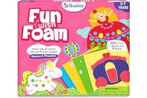 Skillmatics Foam Sticker Art Activity - Unicorns & Princesses, Mess-Free Fun for Kids, 800+ 3D Foam Stickers, DIY Felt Craft Kits, Gifts for Girls & Boys Ages 3, 4, 5, 6, 7