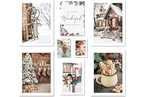 ARTFAVES® Poster Set - CHRISTMAS TIME - mehrteilige Wanddeko Wohnzimmer & Schlafzimmer - 8 moderne Wandbilder Weihnachten, Winter, Schnee, Weihnachtszeit - ohne Bilderrahmen