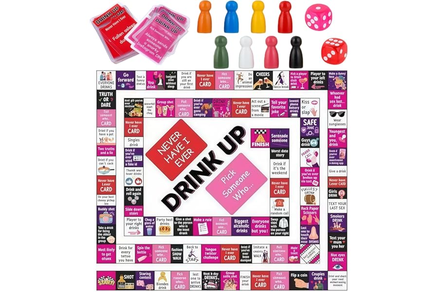 Briocht Drinking Games for Adults, Fun Monopoly Board Game with Drinking Challenges, Party Game for 2-8 Players, Icebreaker Game for Friends, Groups, and Social Parties