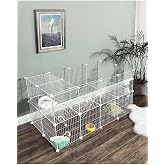 36 Panel Beyaz Renk Evcil K&uuml;&ccedil;&uuml;k Hayvan Kedi K&ouml;pek Kuş Evi Kafesi Oyun Parkı Portatif Metal Tel