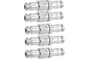 WINWILL 5Pcs Luftfahrtstecker, GX16 16mm Aviation Connector Stecker Docking Weiblich & Männlich Rundsteckverbinder (5Pins)