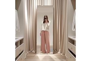 ‎JOULISE JOULISE Standspiegel & Wandspiegel mit Rahmen - dekorative Wandspiegel groß - Wandspiegel Ganzkörperspiegel - Full Body Mirror - Spiegel zum hinstellen - Spiegel Standspiegel (Silber, 55 x 160cm)