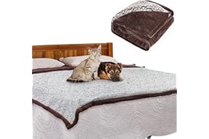 EASY JOY Pattepoint Extra Grande Manta Impermeable para Perros, Fundas Lavables para Asientos de Coche, Suministros para Perros a Prueba de Pis, Manta para Mascotas para Perros y Gatos - Café 145 x 190 cm