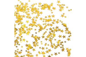 Giftota Gold Star Confetti, Table Star Confetti, 30g Twinkle Glitter Star Sequin Foil Scatter for Wedding Birthday Party Festival Decorations Supplies (Gold)