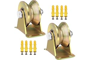 HOLAHOLA Carrucola per Sollevamento 48mm Carrucola per Edilizia Forma a V Puleggia con a Cuscinetti, 2 Pezzi