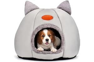 Sudadera Niche para Gato 2 en 1, Cómoda Cueva o Colchón - Forma de Cabeza de Gato - Tamaño M/L para Gatos y Perros Pequeños - Almohadilla Extraíble y Lavable - Base Antideslizante