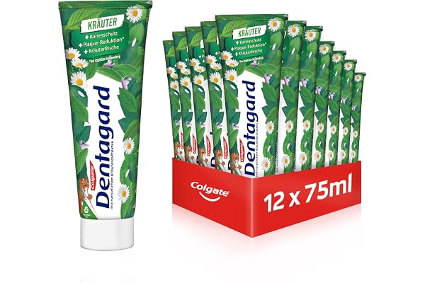 Dentagard Tandkräm original 12 x 75 ml – tandrengöring eliminerar plack, stärker tandköttet och bekämpar karies – uppfriskand