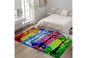 Tehocwiz Kits de Crochet de Loquet Point de Croix Kit Tapis Point Noué à Faire CréAtion de Tapis et Canvas Kit 38x52 cm Latch Hook Kit de Tapisserie pour Adultes, Débutants