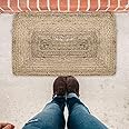 India Artistic Natural Jute Rug Eco Friendly Area Rugs for Bedroom, Kitchen Handwoven Beige Braided Reversible Rectangular Shape Mat - (2 X 3 Feet)