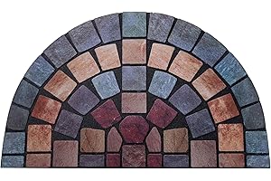 Nicoman Elegancka płytka wytrzymała mata wejściowa, wycieraczka bariera, przyjazna dla środowiska, odporna na zadrapania i antypoślizgowa, do wewnątrz, na zewnątrz, półksiężyc (75 x 44 cm) niebieska