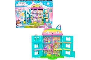 DREAMWORKS GABBY'S DOLLHOUSE Gabby et la Maison Magique - Gabby Dollhouse - Maison de Poupée Interactive Avec 1 Figurine + 15 Accessoires - Thème Fête - Jouet Gabby Et La Maison Magique - Gabby Chat - Jouet Enfant 3 Ans +