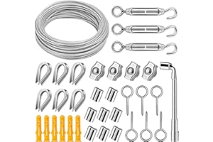 DIYLAND 3mm Drahtseil Edelstahl Set, 20m PVC-ummantelt Spanndraht Set mit Seilspanner für Kletterpflanzen, Rankhilfe, Wäscheleine, Sonnensegel Befestigung, Seilsystem, Zaun & Garten