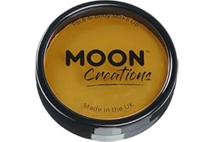 Moon Creations Maquillaje Facial y Corporal Profesional | Pintura de Color Profesional | Pintura Facial para Niños, Adultos, Disfraces, Festivales, Halloween Mostaza 36g