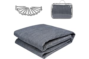 XINZI Dywan namiotowy 250 x 400 cm, mata kempingowa, dywan namiotowy z torbą do przenoszenia i śledziami, antypoślizgowy dywanik pod namiot, dywan markizowy z HDPE, do aktywności na świeżym powietrzu,