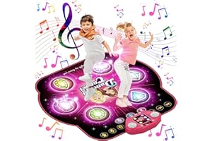 KIZJORYA Tappeto Gioco Bambini Bambina 3-12 Anni, 9 Livelli Tappeto Musicale Commutabile 4 & 6 Pulsanti con Bluetooth, Giocattolo Regali di Natale di Compleanno per Bambina 4 5 6 7 8 9 10 11 12 Anni