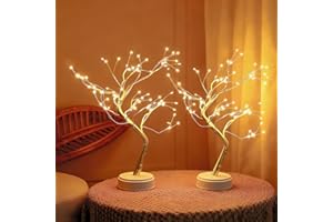 RINTEA Arbol LED, 108 Leds Arbol Luces Led, 8 Modos, Alimentado por Pilas/USB, DIY Árbol Led Decorativo con Ramas Ajustables para Decoración del Regalos, Hogar, Navidad, Halloween y Bodas-2 Unidad