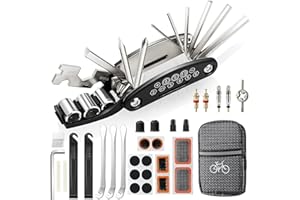 Kit Reparation Velo, Trousse Outils de Vélo, Outil Multifonction 16 en 1, Kit Crevaison Velo avec 3 Levier Pneu Velo, Rustine Velo Accesoire pour Bicyclette, VTT, Cyclisme