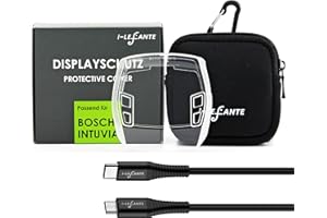 i-LEFANTE für Bosch Intuvia Display Schutzhülle + Neoprentasche mit eBike Kabel Micro USB auf USB C| E-Bike Displayschutz | Transparent und wasserdicht | Stoß- und Kratzschutz