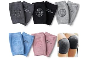 Rynvarl Rodilleras Bebé Antideslizantes – Pack de 5 – Protectores para Gatear Suaves y Transpirables para Niños y Niñas