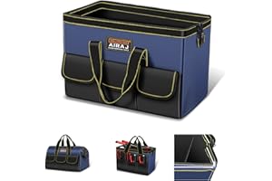 AIRAJ Werkzeugtasche 14 Zoll | Werkzeugtasche Großer Öffnung | Einfacher Zugriff Werkzeuge | Strapazierfähiger 600D Oxford-Gewebe | Werkzeug-Organizer | Verabschieden Unordnung | 33×18×23CM