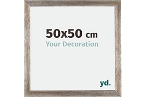 yd. Your Decoration - 50x50 cm - Cadres Photo en MDF Avec Verre acrylique - Anti-Reflet - Excellente Qualité - Métal Vintage - Cadre Decoration Murale - Mura