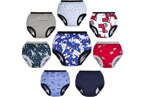 BIG ELEPHANT Lot de 8 sous-vêtements d'apprentissage de la propreté en Coton pour Tout-Petits garçons