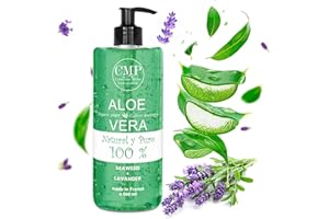 TRADICITY ORGANIC FARM Aloe Vera Puro Gel Bálsamo Reparador con Lavanda 100% Puro y Natural Refrescante Hidratante Calmante Facial y Corporal Después del Sol After Sun Aloe Vera Depilacion 500 ml