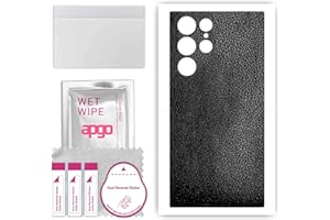 apgo Skins folia naklejka skórka strukturalna na TYŁ do Samsung Galaxy S23 Ultra - Skóra Czarna