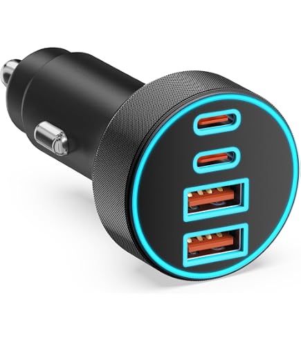 Presa accendisigari per auto 12V/24V Spina splter LED PD QC3.0 Caricatore rapido USB Presa a 4 porte con cavo di prolunga voltmetro  34
