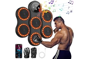 IERAKOR Music Boxing Machine, LED Electronic Boxing Machine with Music, Boxing Gloves, Bluetooth, 9 Speed Modes, Counting Mode, Intelligent Music Box Machine for Adults and Children