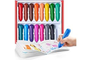 JoyCat 16 Colors Jumbo Crayons for Toddlers 1-3 4 5 6 year old Kid,Easy-Grip,Unbreakable,Non-Toxic,Washable,big,Triangular toddler Crayons with Coloring Activity Paper,Ideal for Kids with Art Supplies