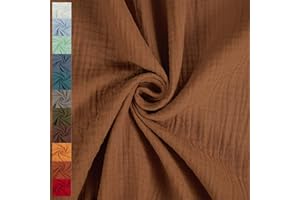 FITZIBIZ Musselin Stoff Sunny, Double Gauze, uni cognac (Länge am Stück: ab 50cm / Breite: 130cm)