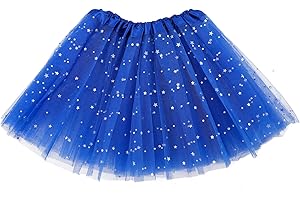 Sibba Sparkle Tutu spódnica do tańca, 3 warstwy tiulu, cekiny, gwiazdki, spódnica, do odgrywania ról, urodziny, dla księżniczki, na imprezę, dla dziewczynek w wieku 2-7 lat, sportowa odzież