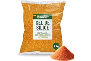 GROWMANIA.ES CONTROL GARDEN Gel de Sílice Naranja KG | Absorbedor de Humedad Reutilizable No Tóxico | Bolitas Desecantes Antihumedad Indicador de Saturación | Deshumidificador Natural (2 KG)