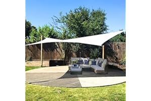 Clara Shade Sails - White Rectangle 6x4m Sun Shade Sail, Conservatory Sail Shades, Pergola Canopy, Garden Sail Canopy Waterproof, Patio Gazebo, Garden Tent, Outdoor Sun Sail Shade, Garden Awning