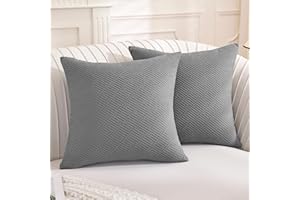 YSTELLAA Funda Cojin 50x50 (Juego De 2), Fundas Cojines Decorativas Geometría, Funda De Almohada Cremallera Invisible, Suaves Y Lavables, para Habitación Dormitorio Salón, Gris Claro