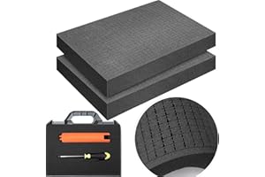 GIONAR Espuma precortada, Espuma cuadriculada,2 piezas 400 x 300 x 50mm maletín de herramientas para cámara de espuma, bandeja de maletero, miniaturas, herramientas