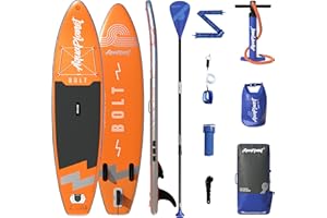 AQUAPLANET Inflatable Stand Up Paddle Board Kit - Bolt Junior, Coral | 9.4 Foot | Ideal for SUP Kids & Light Paddlers | Includes Fin, Paddle, Pump, Repair Kit, Backpack, Leash, Dry Bag, Carry Strap
