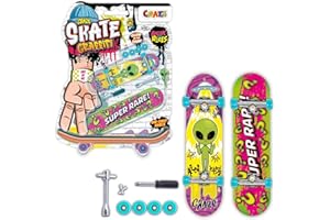 CRAZE Fingerboard Set – Confezione da 2 Mini Skateboard da Dita Tipo Tech Deck – Fingerboard con Accessori per Bambini – Skateboard Mini per Trucchi e Stunt