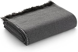 GAMUSI Sofaüberwurf für 2-Sitzer, Mehrzweck-Tagesdecke für Betten mit 90/105 cm, Jarapa Foulard, Sofaüberwurf, Baumwolle, einfarbig, 180 x 280 cm, Schwarz