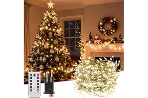 Czemo łańcuch świetlny na zewnątrz, łańcuch świetlny do wnętrz, 20 m, 400 diod LED, łańcuch świetlny wodoodporny, 8 trybów, z funkcją pamięci timera, łańcuch świetlny z wtyką i pilotem zdalnego