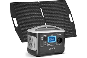 VEVOR Bärbar energistation 600 W med 100 W solpanel, energigenerator 493 Wh LiFePO4 reservbatteri, med 7 utgångsportar för he