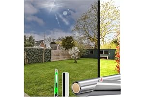 HONLONE Window Film Privacy One Way Clear 75X400cm Window Tint Film Sun Blocker Mirror Film For Windows One Way Static Cling Bedroom Study Kitchen