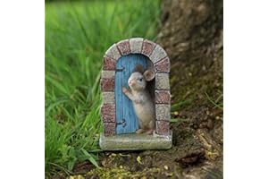Fyne-Finds Resin Mouse Doorway Fairy Garden Door Ornament Decoration Mice Lover Gift Home