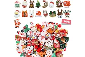 60 stycken mini juldekorationsfigurer, jul miniatyrer, ornament, kits, konstharts, miniatyr, liten figur, konstharts, minitil